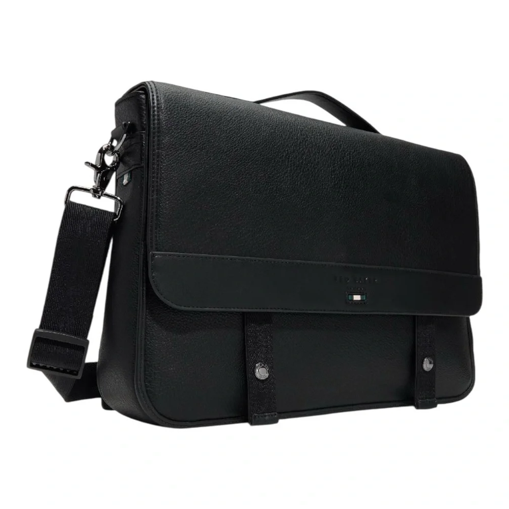 Ted Baker Irvine Pebbled Magnetic Snap Messenger Bag